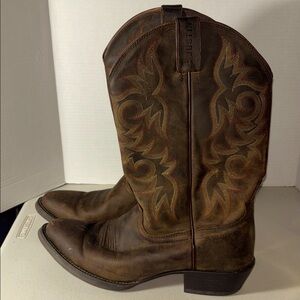 Justin Boots Mens 11D Brown Leather Tall Western Cowboy Country